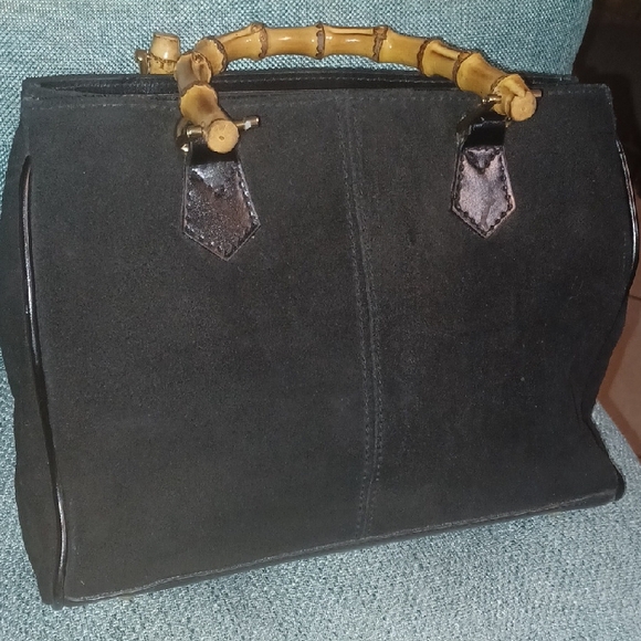 Bamboo & Suede Handbag - Picture 1 of 9
